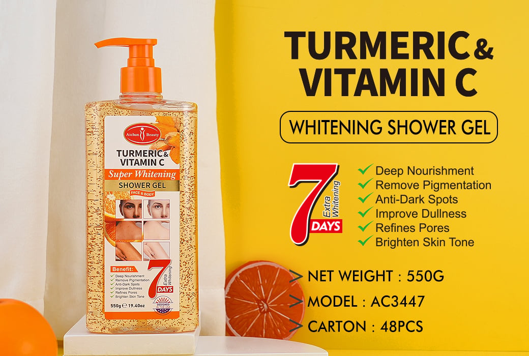 AC3447 Aichun Beauty 550g Turmeric & Vitamin C Whitening Shower Gel Cleansing & Brightening