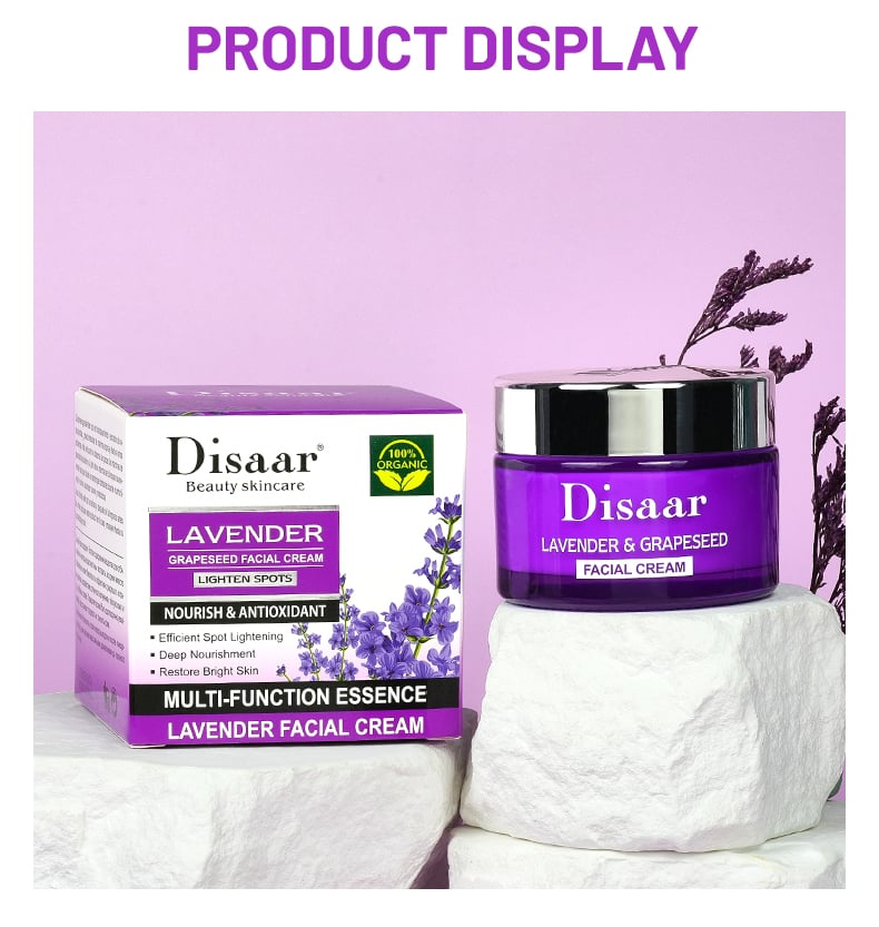 DS5744 50g Lavender & Grape Seed Facial Cream - Soothing & Nourishing Moisturizer for All Skin Types | LivePro Beauty factory