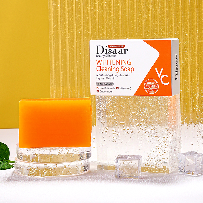 Disaar Blanqueamiento Rápido Vitamina C Hidratante Aceite de Coco Jabón Corporal Limpiador Hecho a Mano