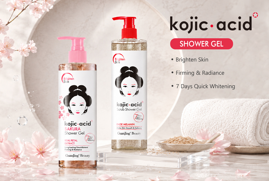Guanjing Beauty Kojic Acid Body Wash Series Distribution Scrub Shower Gel Series for Daily Body Cleansing