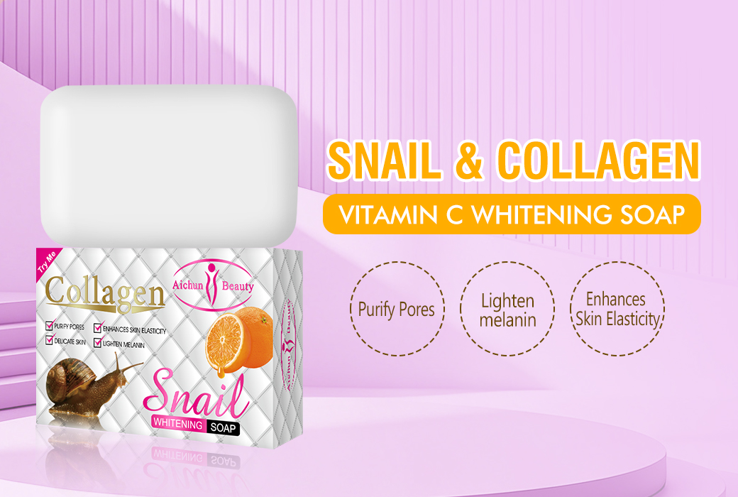 Aichun Beauty 100g Snail & Collagen & Vitamin C Whitening Soap