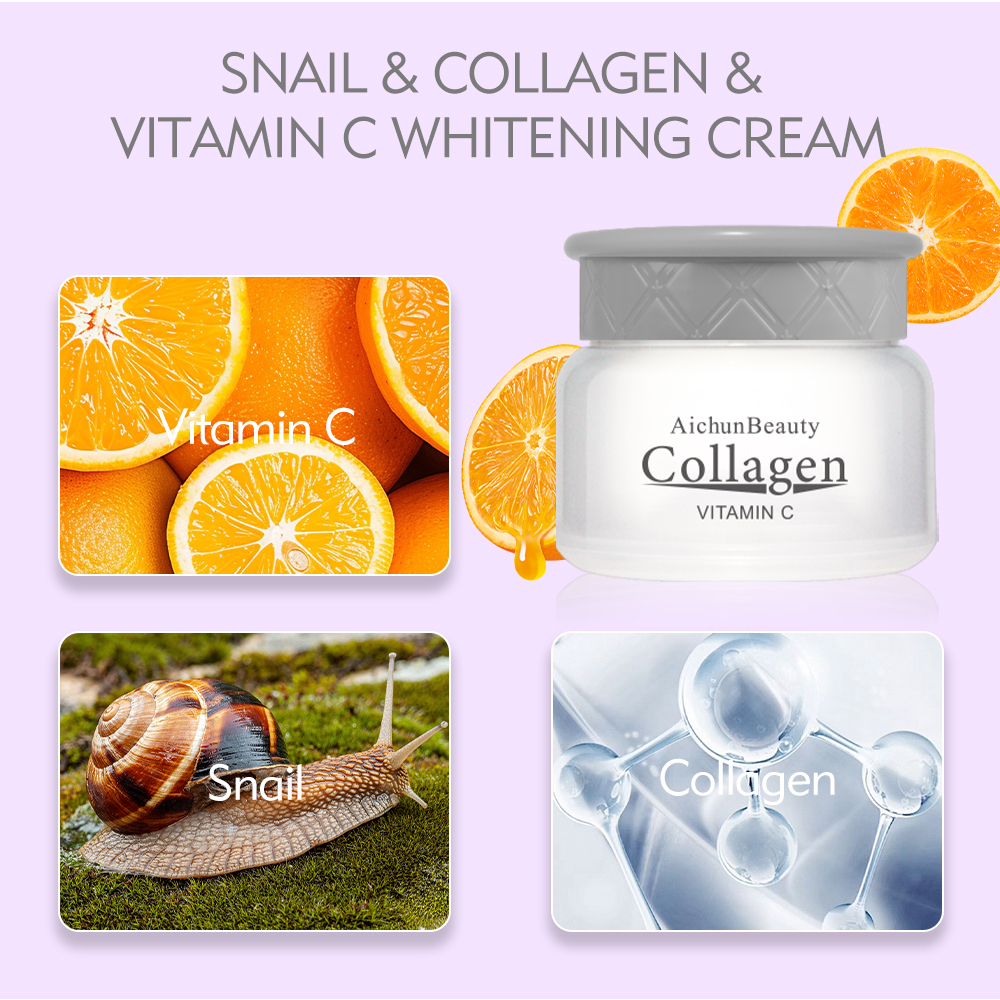 Siri Penjagaan Kulit Aichun Beauty Kolagen Siput, Vitamin C dan Antioksidan untuk Mencerahkan Wajah dan Badan