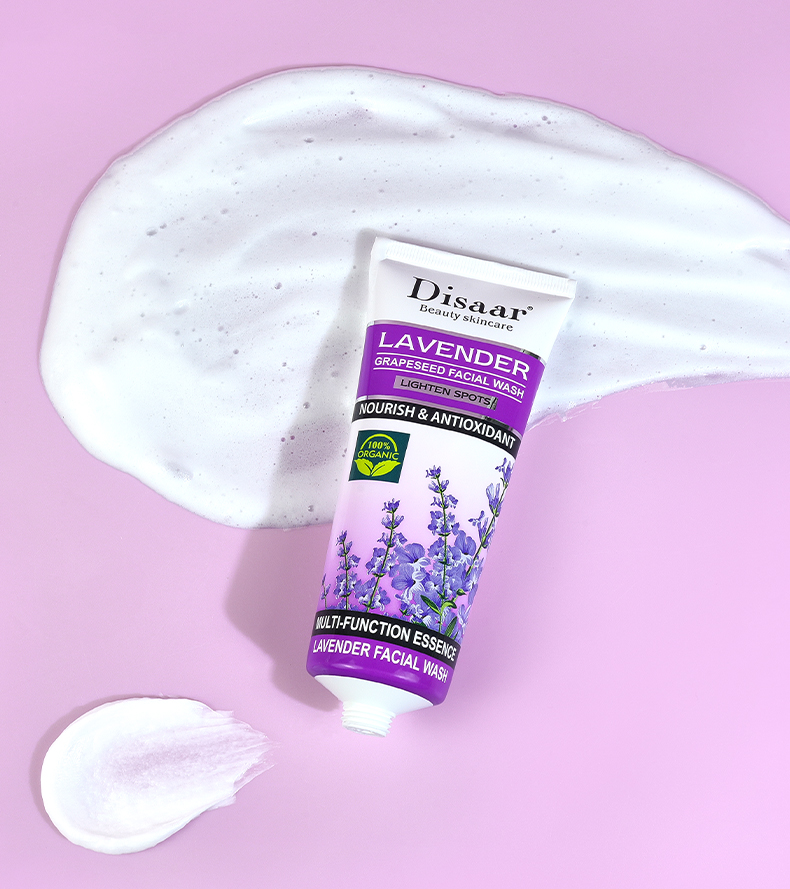 DS5741 100g Lavender & Grape Seed Facial Wash - Soothing & Purifying Cleanser for All Skin Types | LivePro Beauty factory