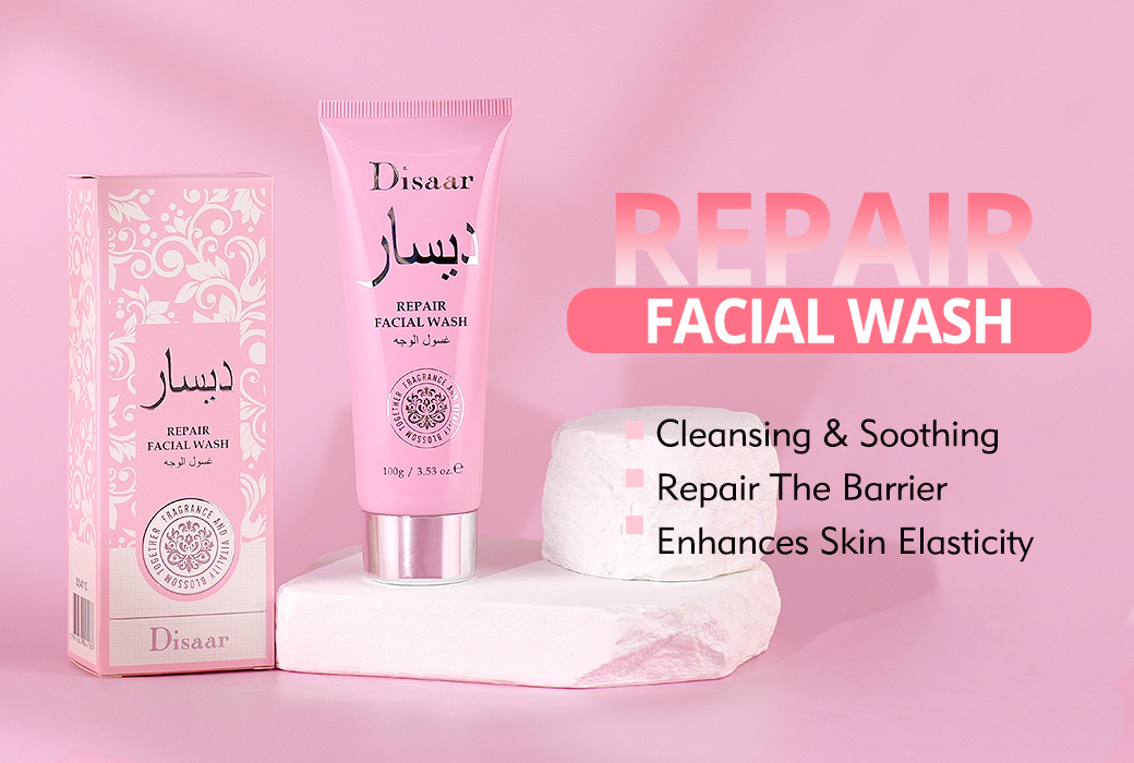 Disaar Collagen & Ceramide Facial Wash (100g) with Arabic-language packaging