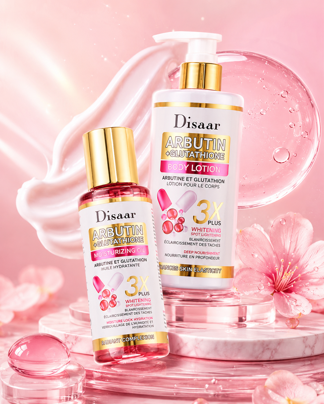 Disaar Alpha Arbutin and Glutathione Body Moisturizing & Glow Routine.png