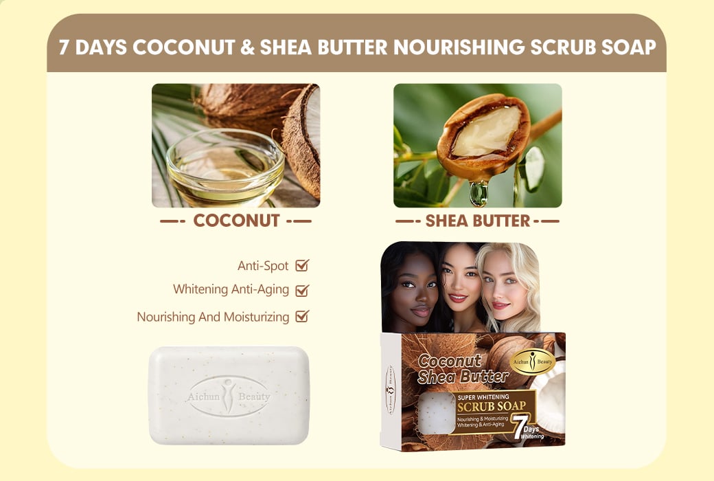 Aichun Beauty 100g 7 Days Kojic Acid & Glutathione Dark Spot Scrub Soap