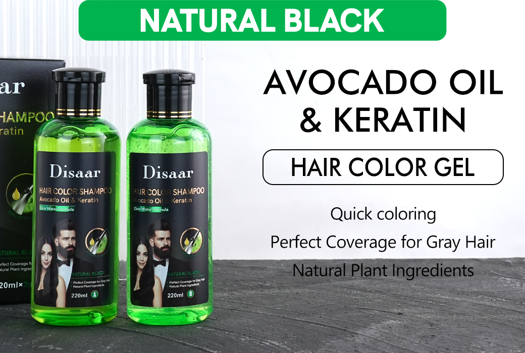 Disaar Avocado Oil & Keratin Hair Color Gel (Natural Black)