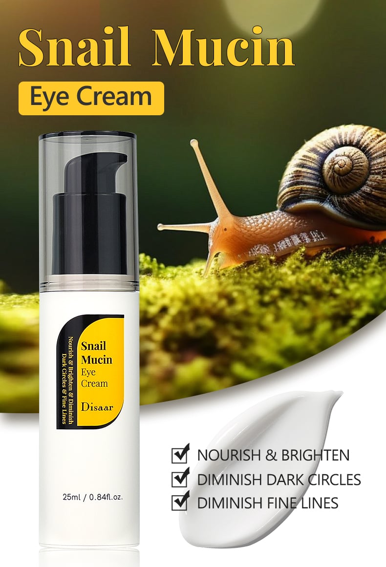 DS5473 Disaar Snail Mucin Eye Cream - 72% Snail Secretion Filtrate & Niacinamide, 25ml, Dark Circles, Eye Bags, and Fine Lines Treatment, Eye Tightening & Revitalizing manufacture