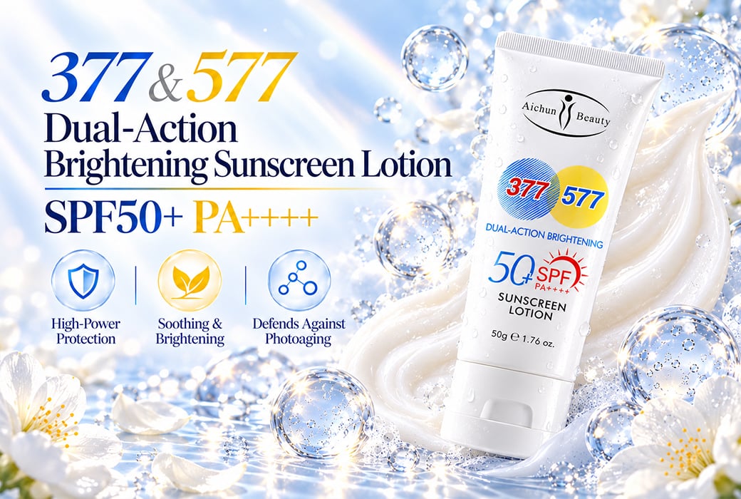 Aichun Beauty 50g 377 & 577 Dual-Action Brightening Sunscreen Lotion SPF50+ PA++++