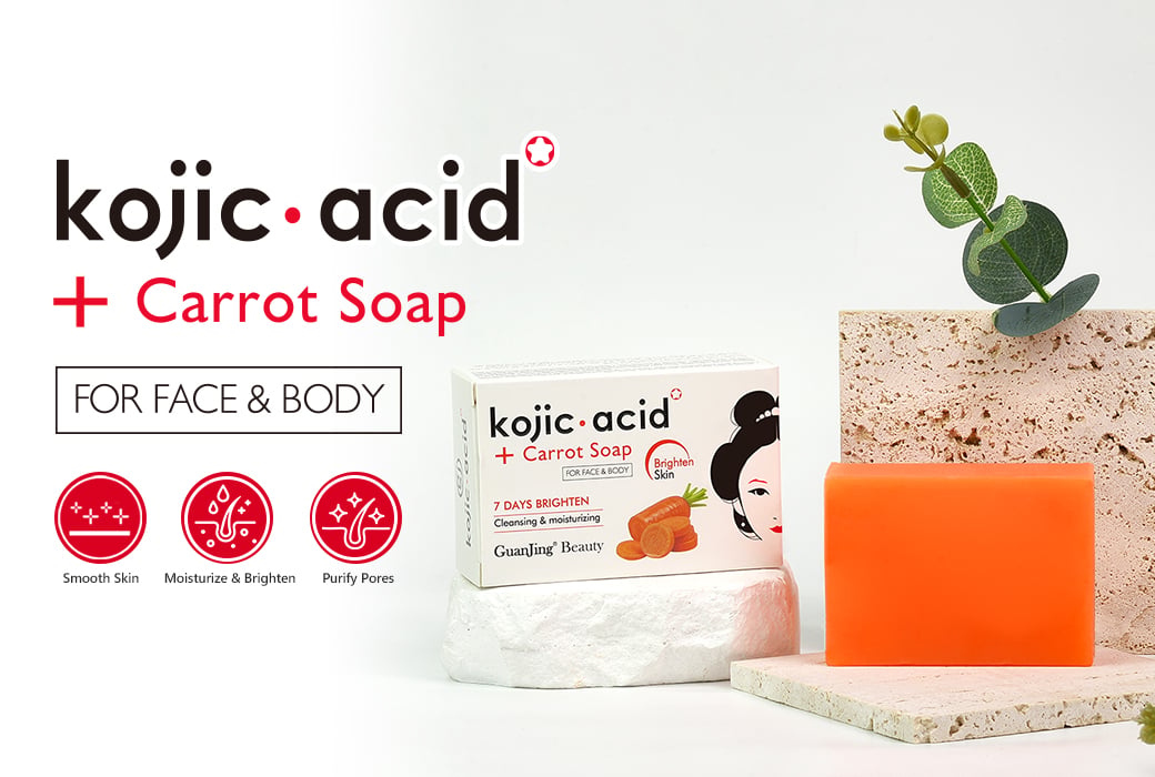 Guanjing 120g Kojic Acid & Carrot Face and Body Handmade Soap for Nourishing