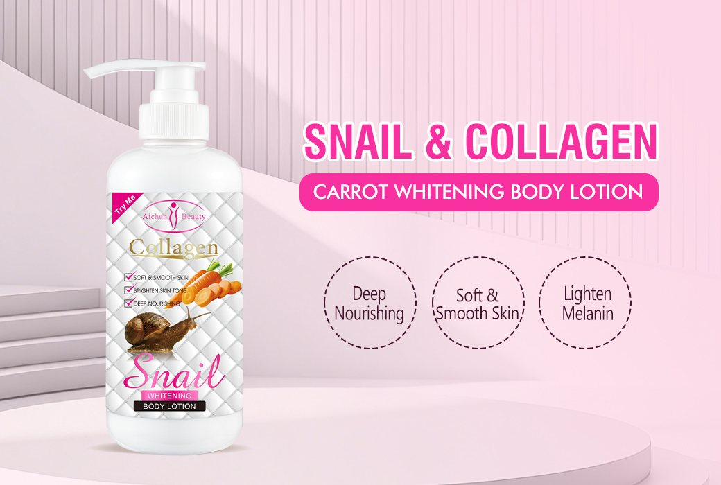 Aichun Beauty 500ml Snail & Collagen & Carrot Whitening Body Lotion