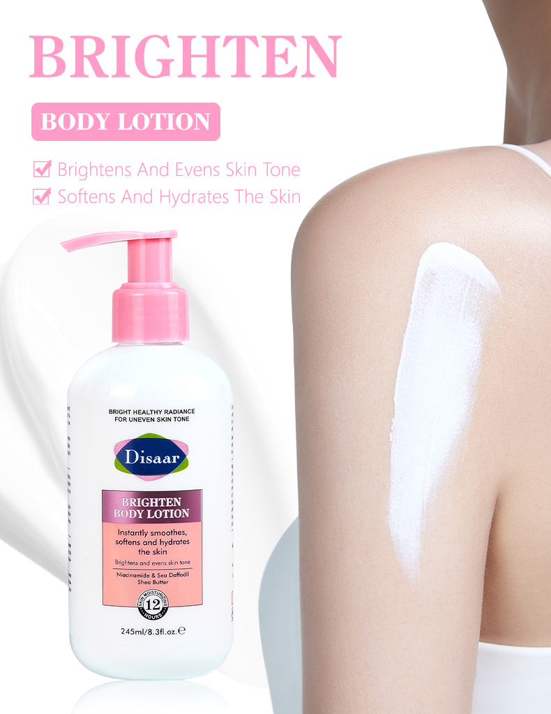 DS5605 Disaar Niacinamide Brightening Body Lotion - 245ml, Shea Butter & Plant Extracts, Moisturizing & Even Skin Tone, Lightening Body Lotion for Soft, Smooth Skin supplier