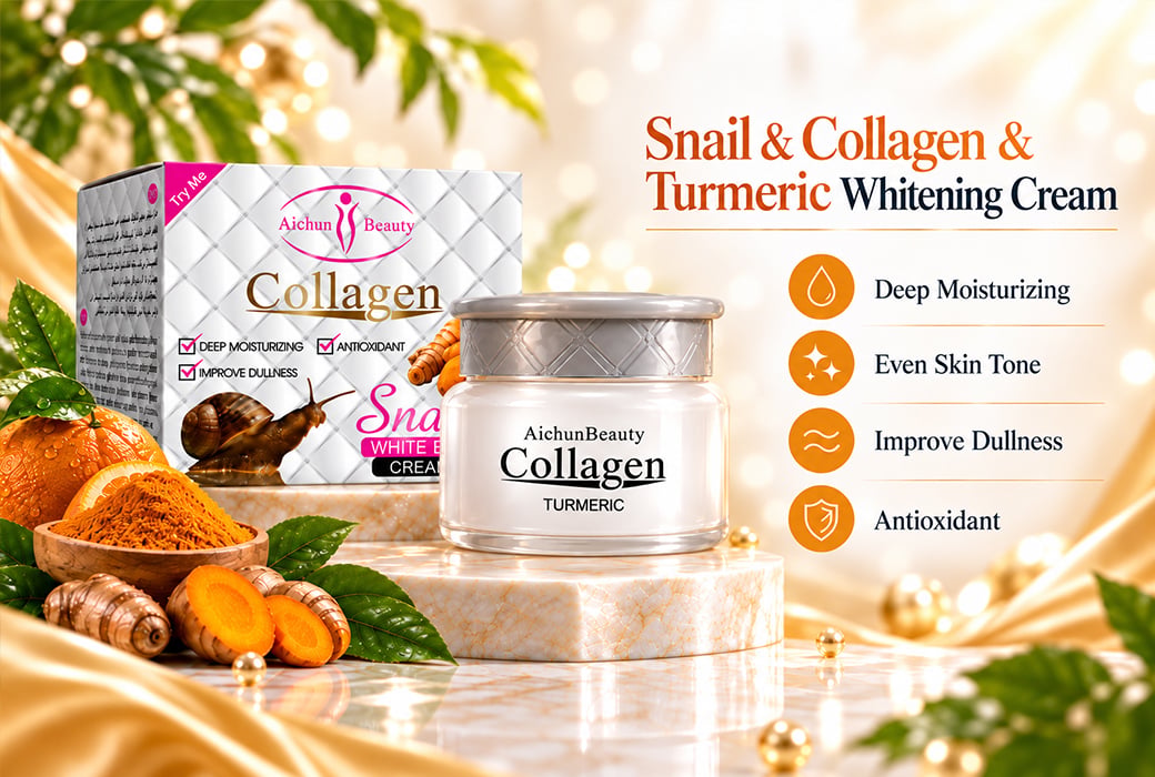 Aichun Beauty 80g Snail & Collagen & Turmeric Whitening Cream