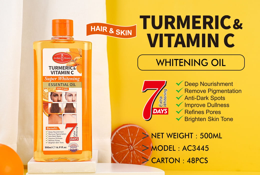 AC3445 Aichun Beauty 500ml Turmeric & Vitamin C Whitening Oil Nourishing & Brightening