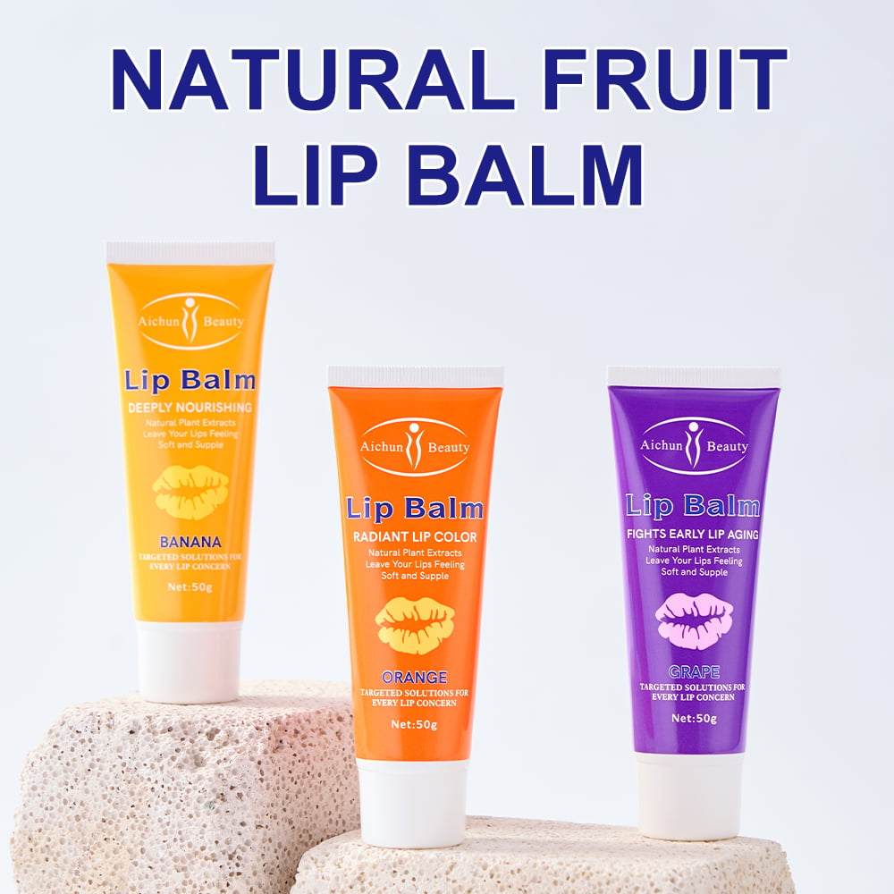 Bálsamos labiales con sabor a fruta Aichun Beauty, 50 g, con extracto vegetal, para hidratación diaria, nutrición y suavidad labial