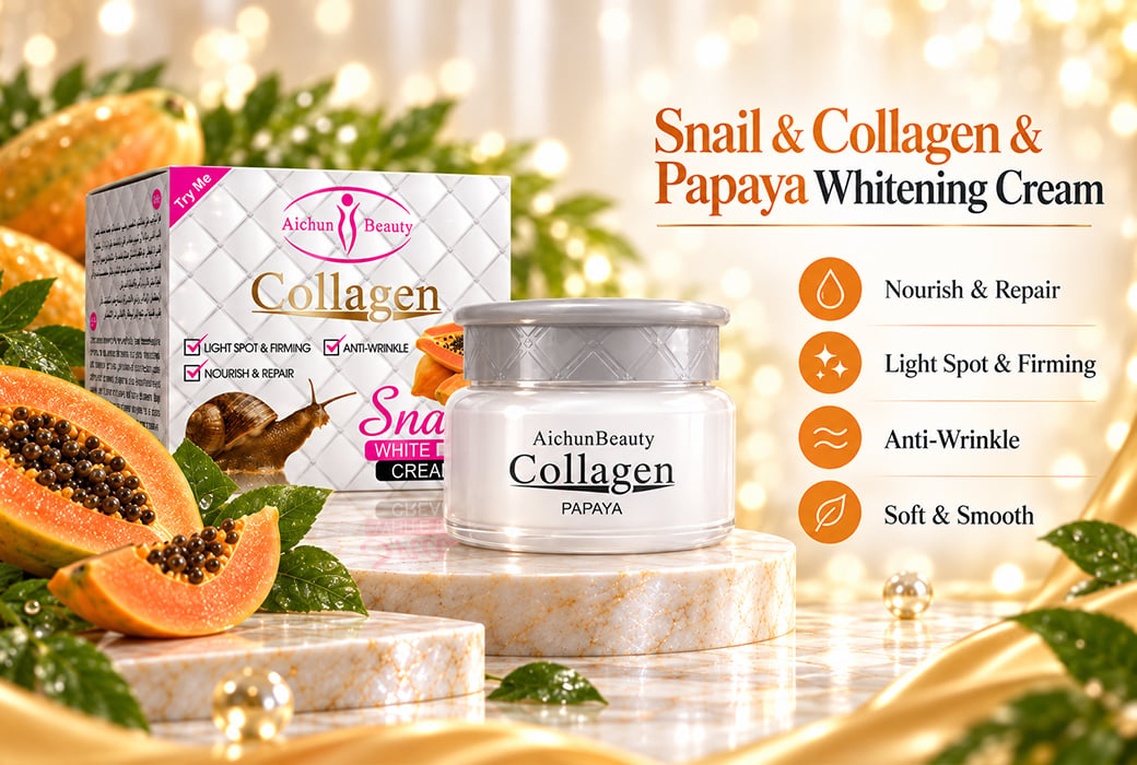 Aichun Beauty 80g Snail & Collagen & Papaya Whitening Cream