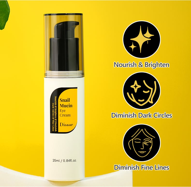 DS5473 Disaar Snail Mucin Eye Cream - 72% Snail Secretion Filtrate & Niacinamide, 25ml, Dark Circles, Eye Bags, and Fine Lines Treatment, Eye Tightening & Revitalizing details