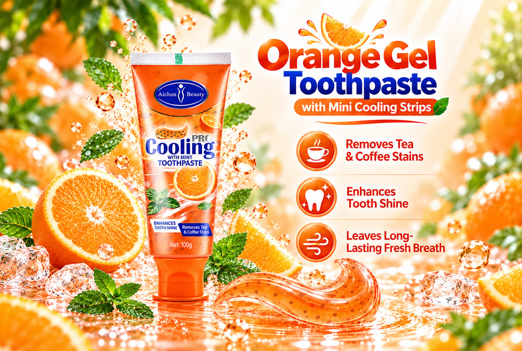 Orange cooling gel toothpaste