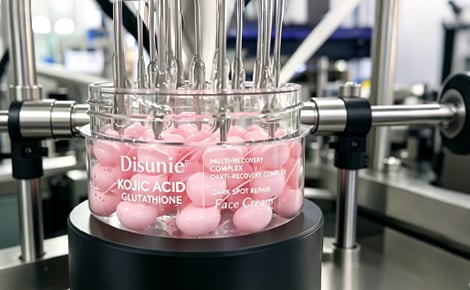 Skincare Products Decorative Filling Process Partner