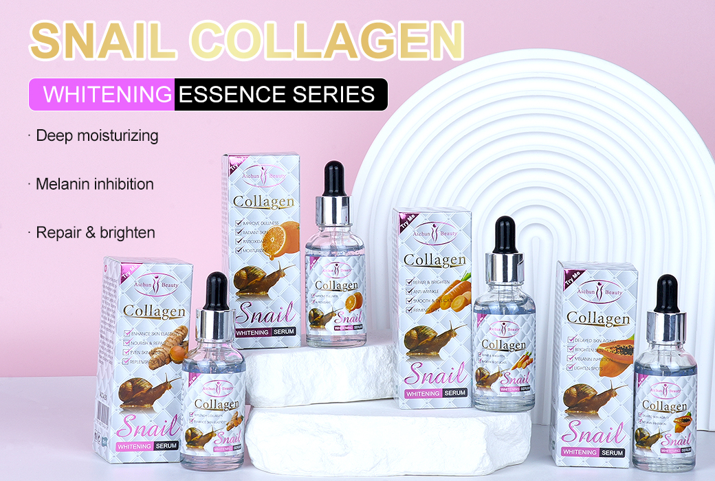 Aichun Beauty 30ml Snail Collagen Whitening Serum Series for Brightening Repairing and Anti-Aging Skin Care Distribution & Private Label