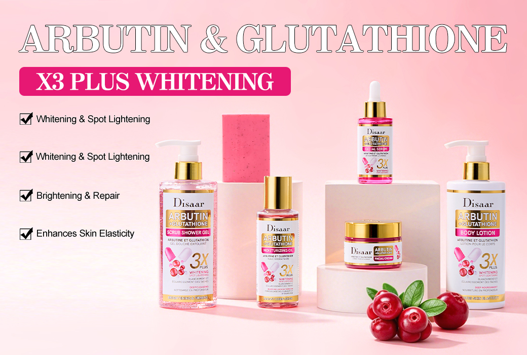 Disaar Arbutin & Glutathione Whitening Skincare Series Complete Brightening Skincare Solution for Face and Body Care Ready Stock Wholesale