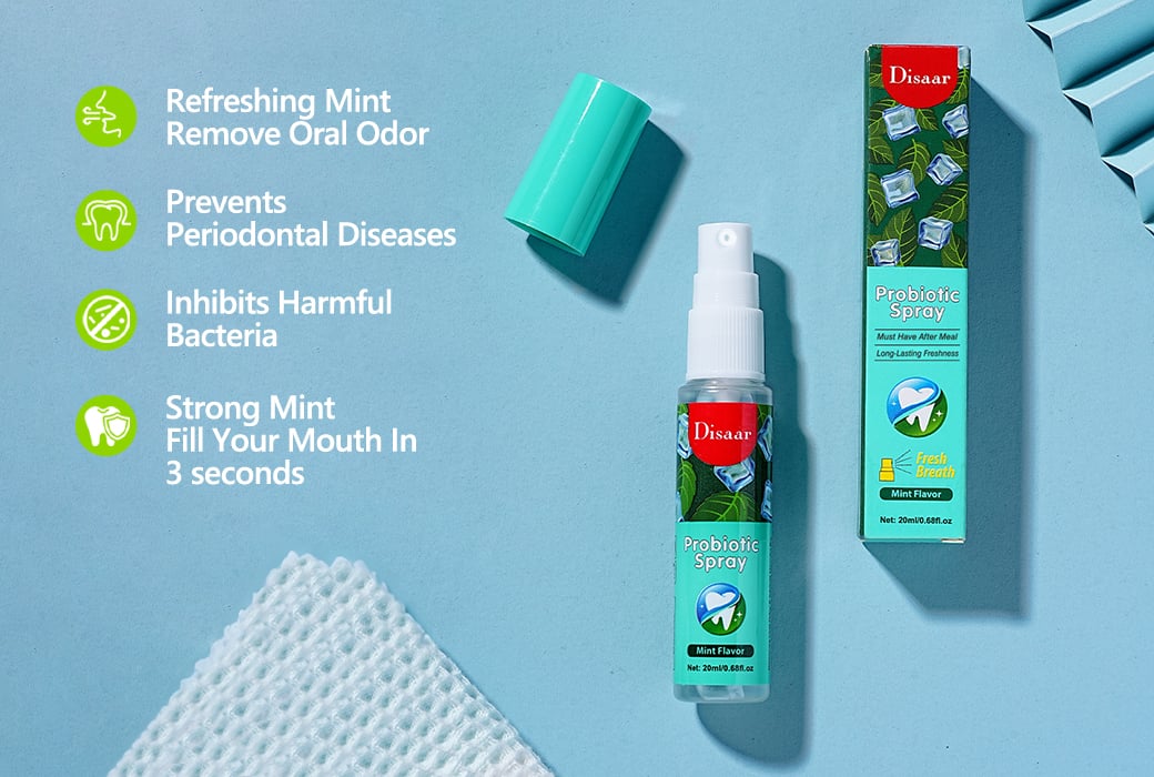 Disaar 20ml Probiotic Fresh Breath Spray Mint Flavor Oral Spray Bulk Supply