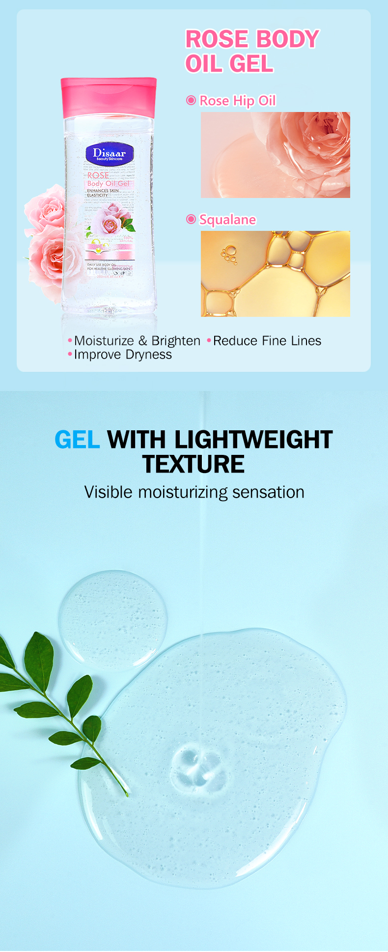 DS5641 200ml Coconut Body Oil Gel - Tropical Hydration & Nourishment with Coconut Oil | LivePro Beauty manufacture