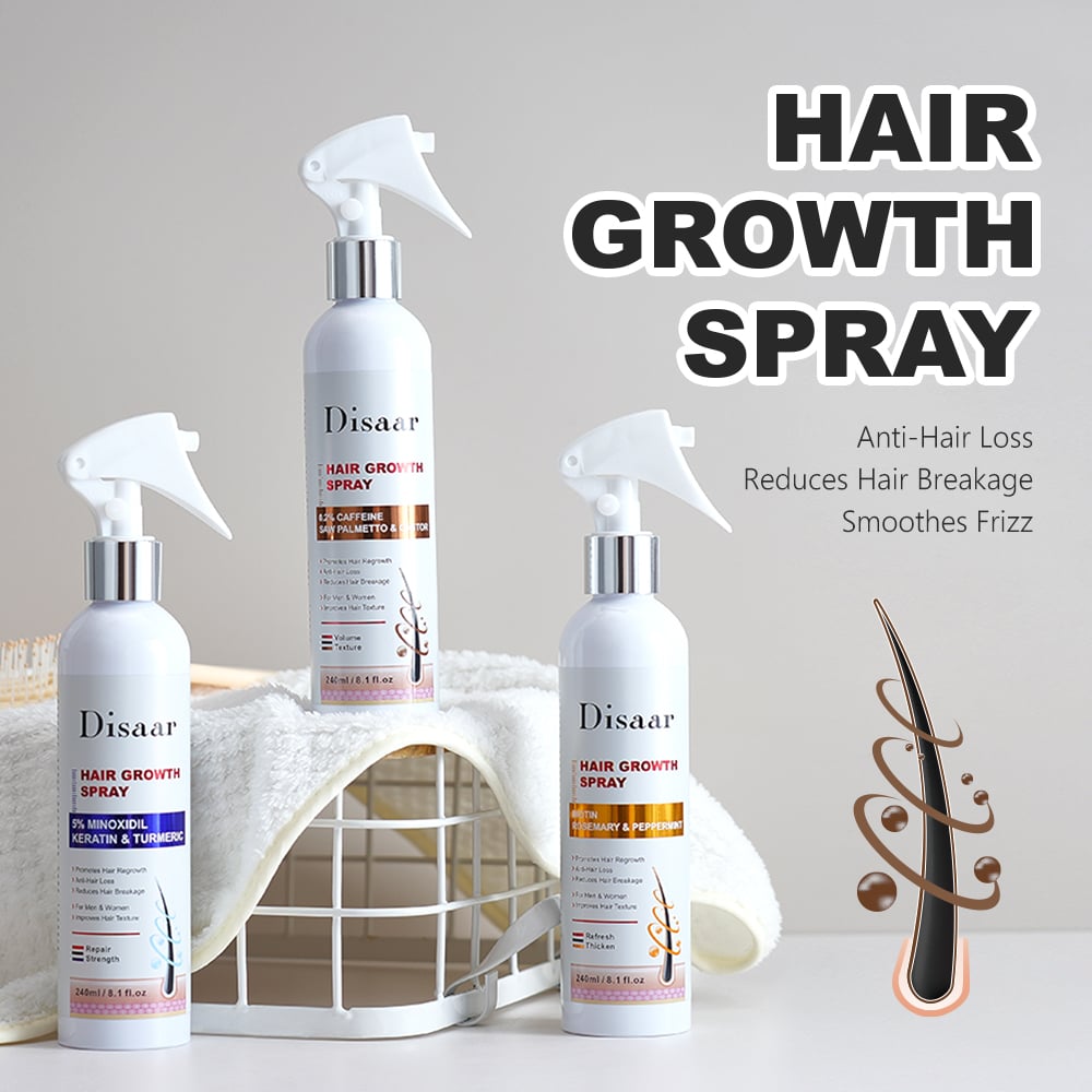 Disaar, spray para el crecimiento del cabello, 240 ml, serie para cabello fino, favorece el regrowth capilar y el cuidado del cuero cabelludo