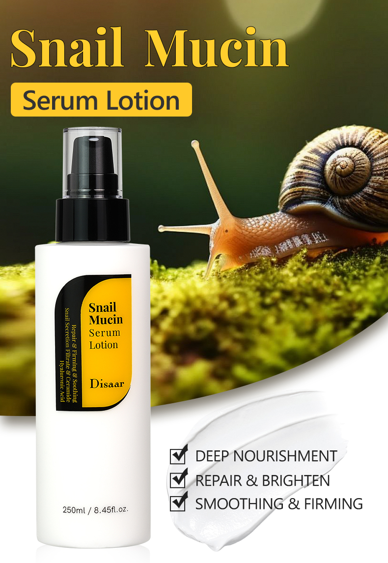 DS5475 Disaar Snail Mucin Serum Lotion - 250ml, With Hyaluronic Acid & Ceramide, Firming & Lightening Body Lotion, Moisturizing & Smoothing for Soft, Healthy Skin supplier