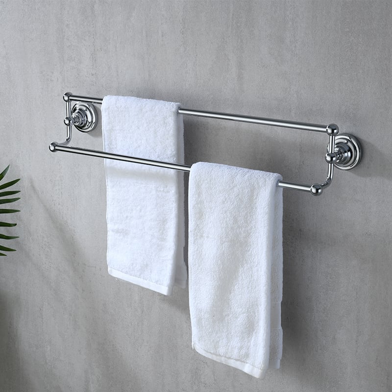 Double Shelf Double Towel Rail Wall mounted 9519 T01079