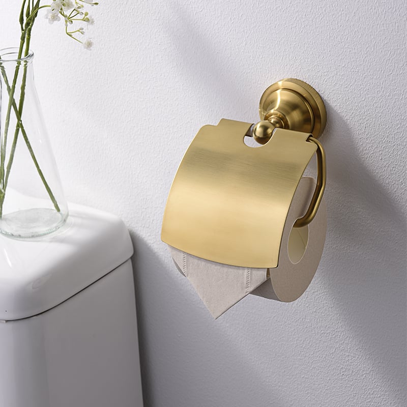 Wall-Mounted Bathroom, Toilet Paper Holder with lid, Paper Roll Cover 9519 T05078