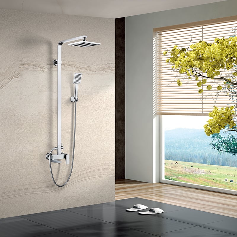 Industrial Style Shower Mixer - Exposed Pipe Design for Loft Bathrooms 