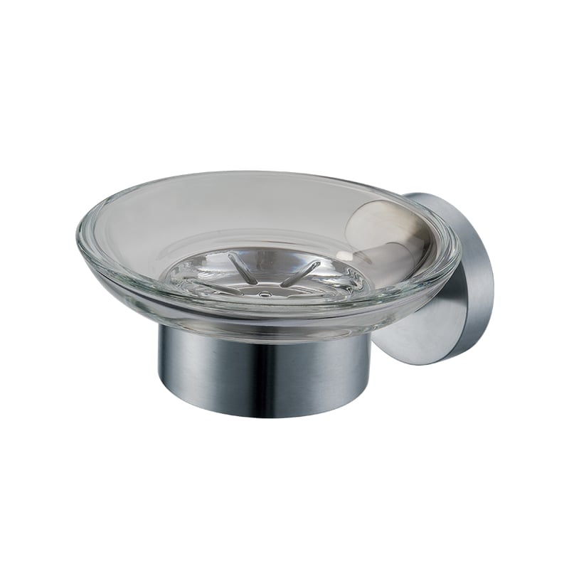 Glass Soap Dish Holder Stainless Steel 9513 T07058