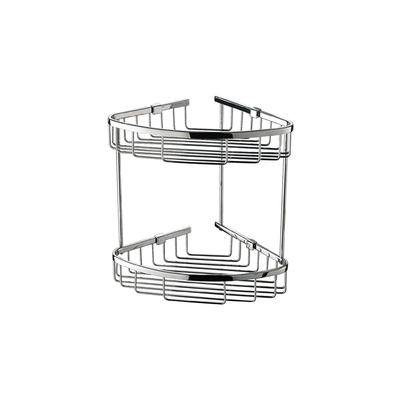 Bathroom Shower Shelf Organizer Wall Mounted, Bathroom Corner Shelf 2 Layers Space Double Tiers Triangle Shower Basket Shampoo Soap Cosmetic Storage Shelves Rack 9510 T04033