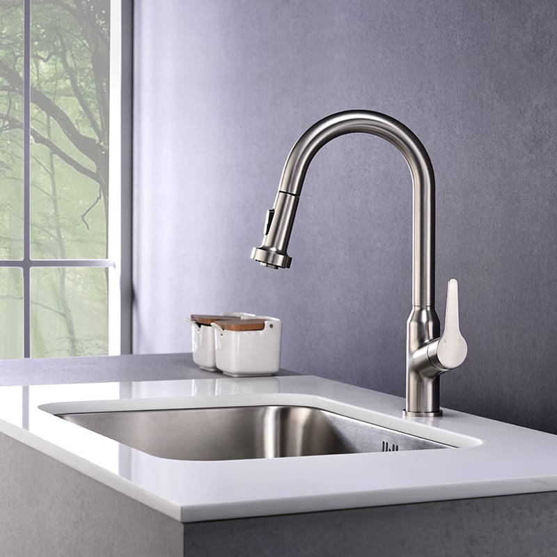 pull down sprayer kitchen faucet brass   sensor faucet 50 3330dc-4