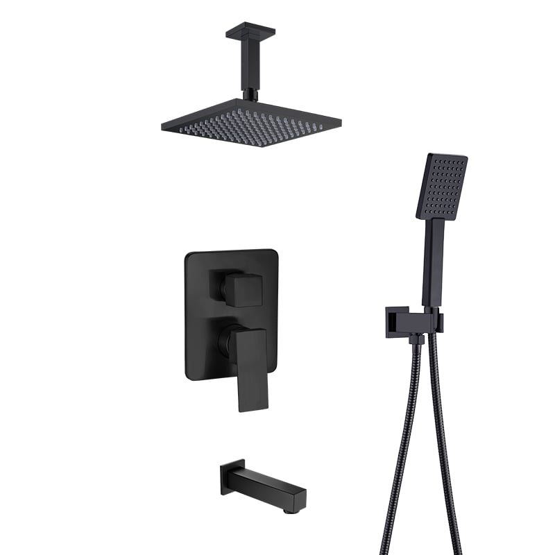 Modern Shower System Concealed Shower Mixer, Shower kit with Pressure Balanced Valve. Ceiling Rain Shower Set-75P 1809 G301