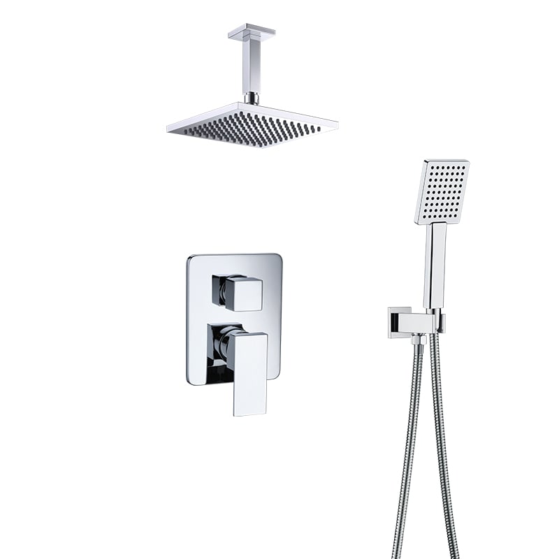 Bath/Shower Mixer Valve with Ceiling Rain Shower Set and handheld Shower Set for Bathroom