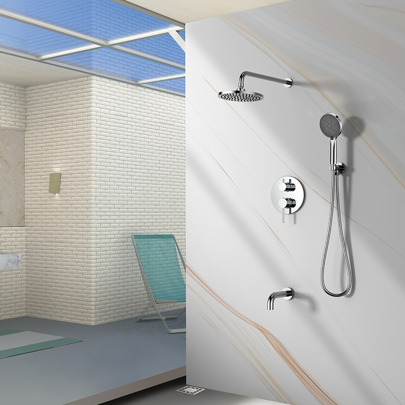 Multifunctional Shower System with 8 Inch Shower Head Fixtures - Valve Included - 37C0635 A301