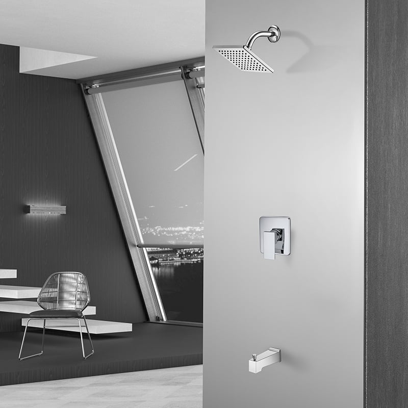 2-Way Pressure Balance Valve inculde rain shower and Tub Spout