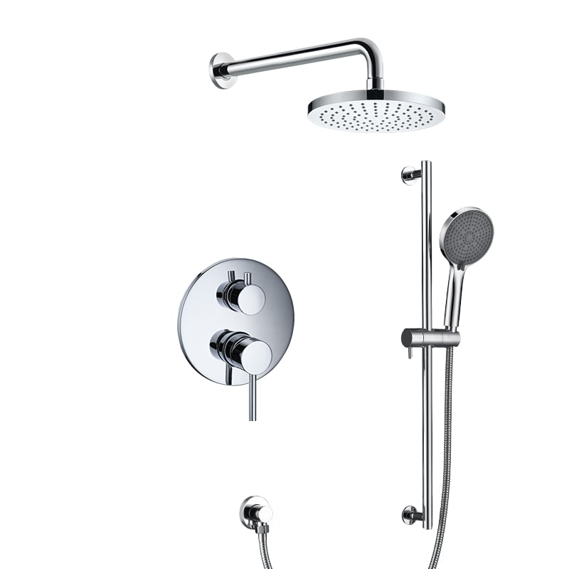 Double Handle Pressure Balanced Shower Mixer Concealed Shower Faucet Complete Combo 37P 2522 C201C
