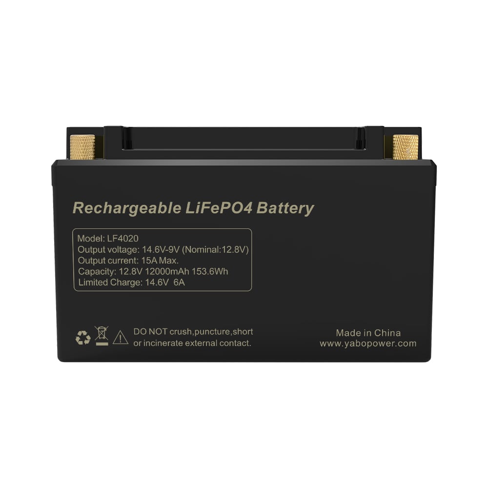 YABO LF4020 Rechargeable Deep Cycle Prismatic 12V 12Ah Lithium LiFePO4 Battery For Solar Systems