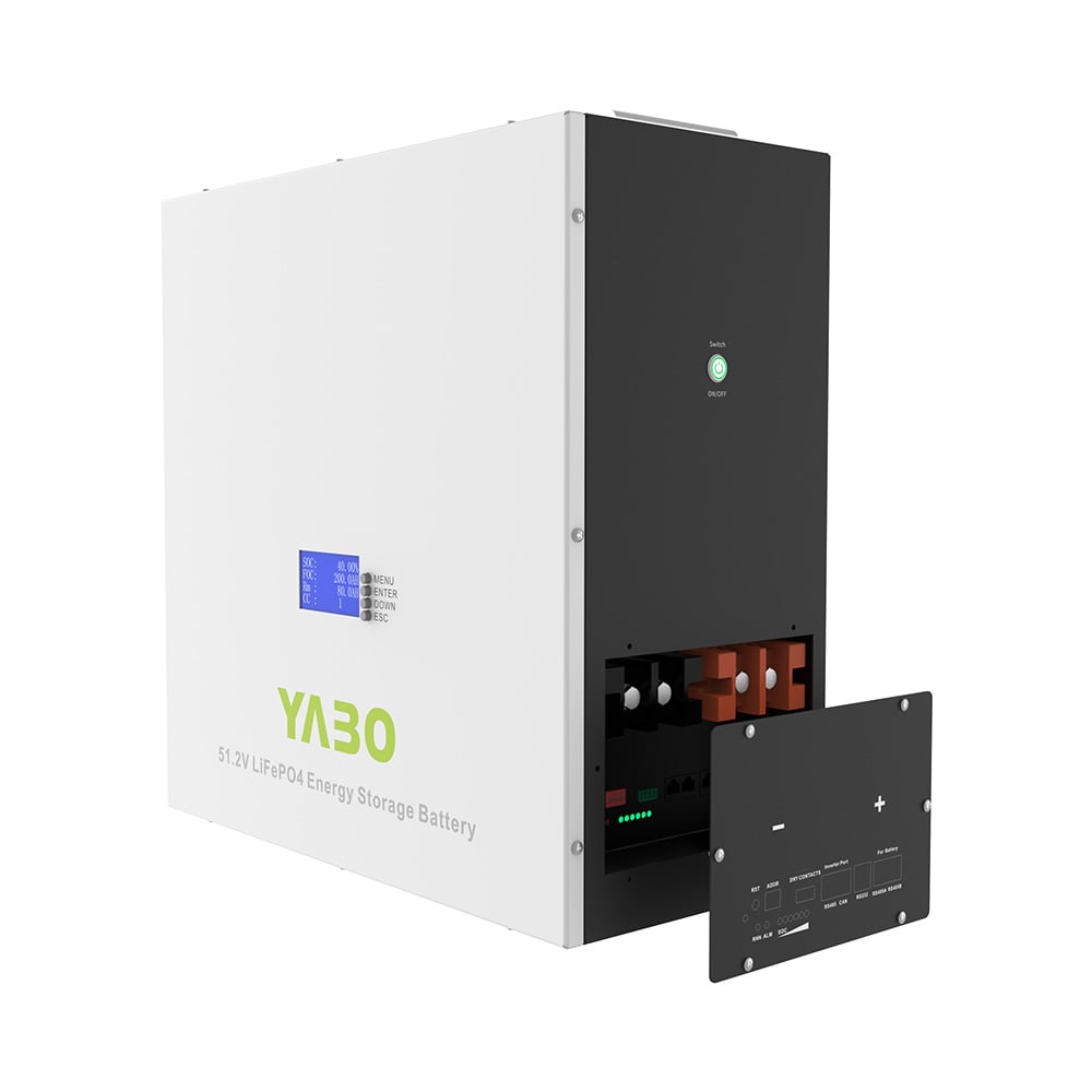 YABO WM1610K2 51.2V 200Ah Wall Mounted Battery Powerwall Off-Grid LiFePO4 Systems For Home Energy Storage