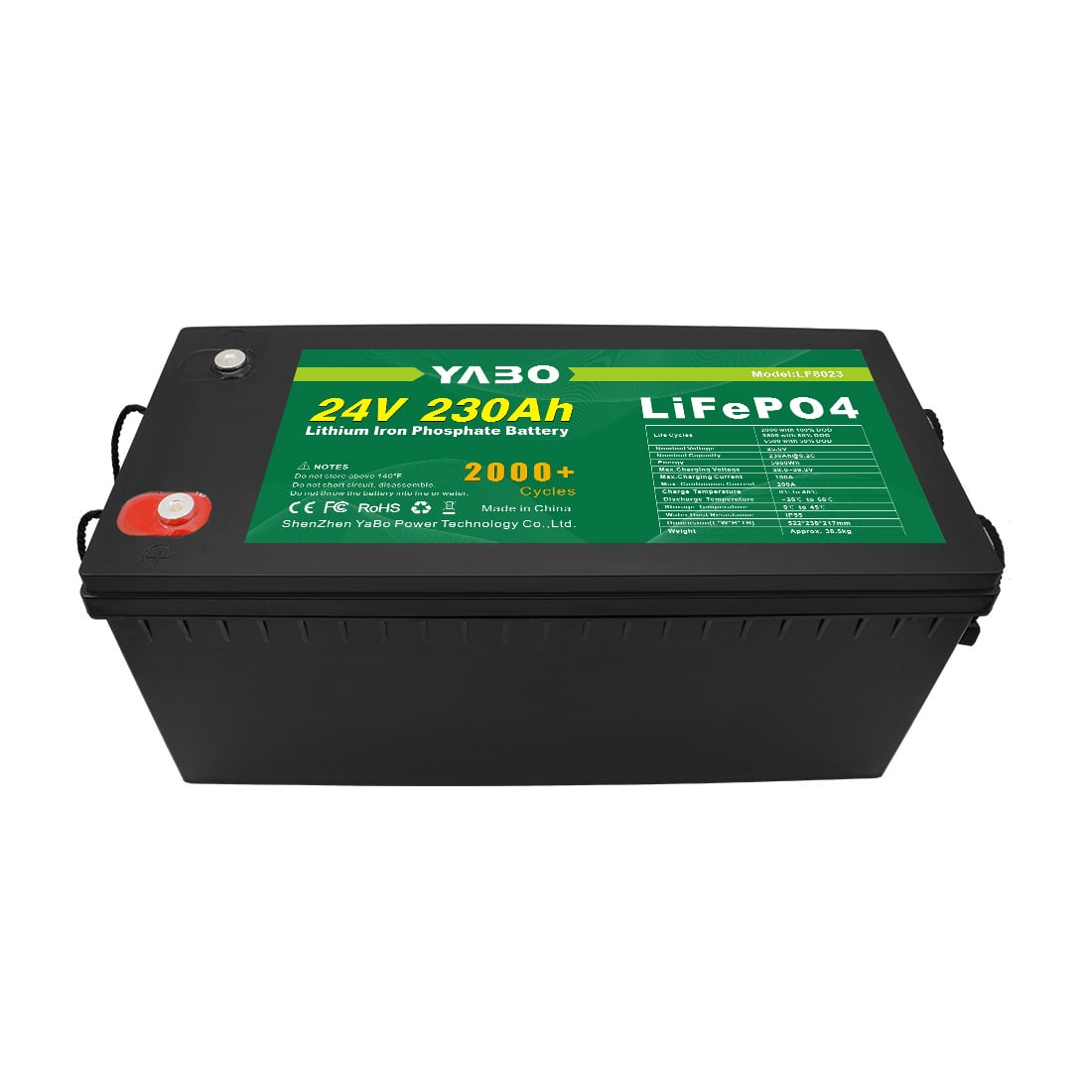 YABO LF8023 24V 230Ah Lithium LiFePO4 Battery Packs High Capacity Lithium Ion Batteries For Solar 