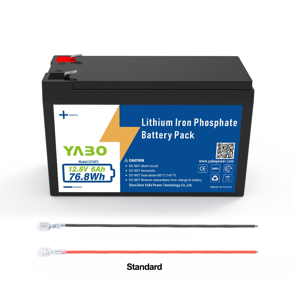YABO 12V 6Ah LiFePO4 Battery Pack Lightweight Lithium Iron Phosphate Battery for Toys, Fish Finder, Gate Opener, Trolling Motor & Backup Power