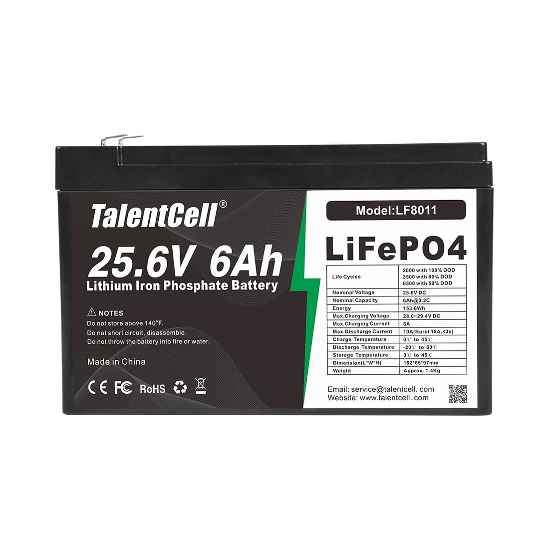 TalentCell LF8011 24V 6Ah LiFePO4 Battery