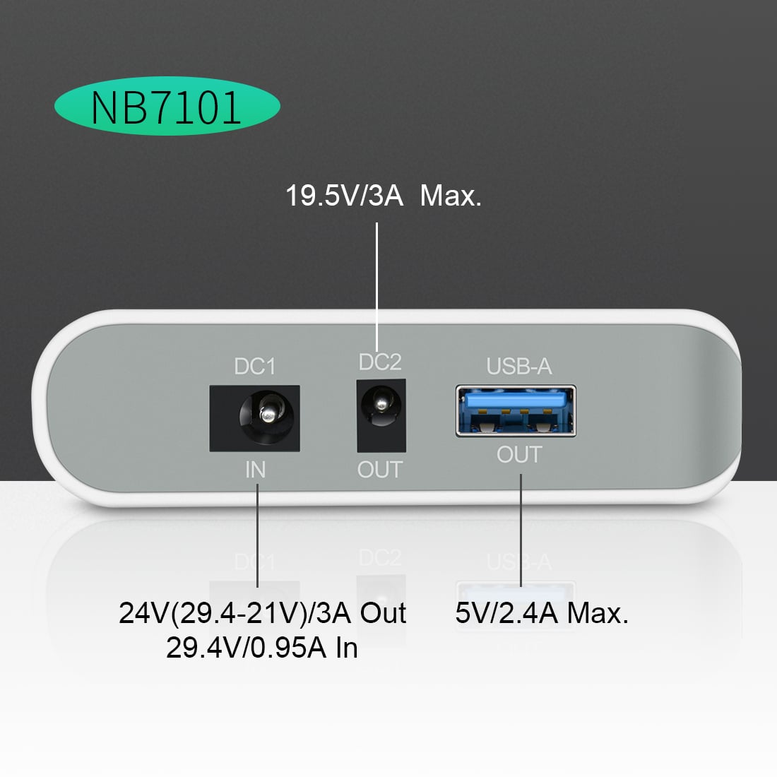 YABO NB7101 Power Bank Li-ion, Recarjabila 17500 mAh 64,75 Wh Pachet Baterie Li-ion cu Ieșire DC 24/19/5 V pentru Laptop, Notebook și Altele
