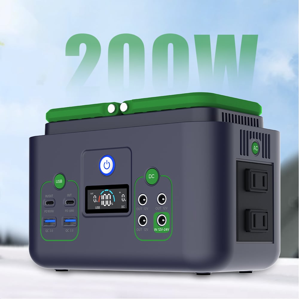 YABO Manufacturer SG200 200W Portable Power Station Rechargeable LiFePO4 Power Bank Multi-Port AC/DC Charging Solar Generator