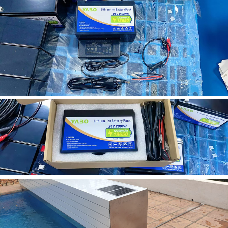 solució de paquet de bateries de fosfat de ferro-liti 24V 288Ah per a neteja de piscines
