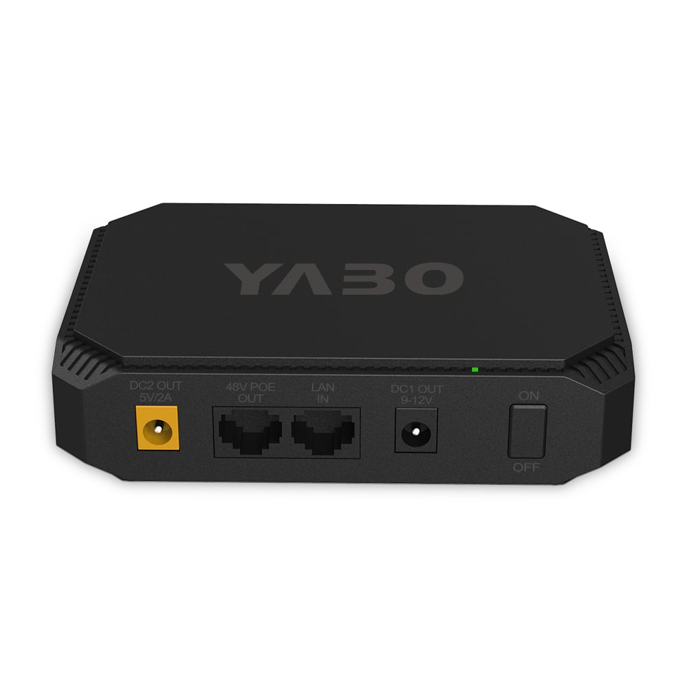 YABO POE4103-48v Mini UPS Uninterrupted Power Supply 2600mAh 28.08Wh Lithium ion Battery Pack with DC 12V/5V and 48V POE Output