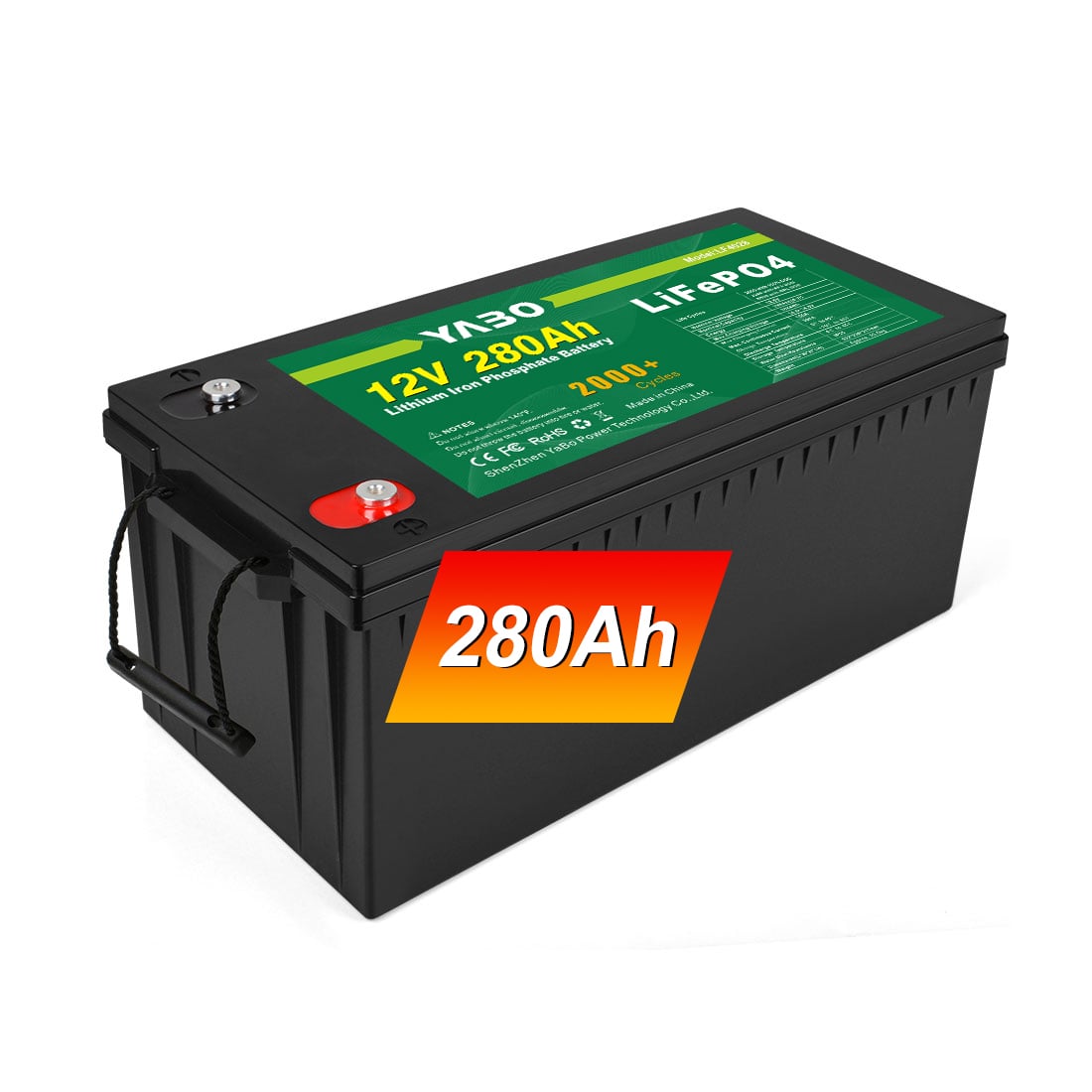 YABO LF0428001 12V 280Ah Lithium Iron Phosphate Battery Rechargeable Lithium LiFePO4 Battery Pack Storage Solar Home Battery With BMS